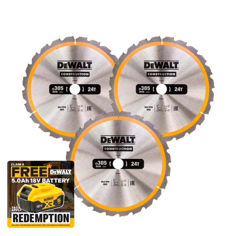 DeWalt DT1958-QZ Stationary Construction Circular Saw Blade 305 x 30mm 24T