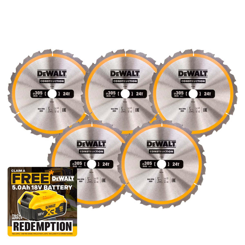 DeWalt DT1958-QZ Stationary Construction Circular Saw Blade 305 x 30mm 24T