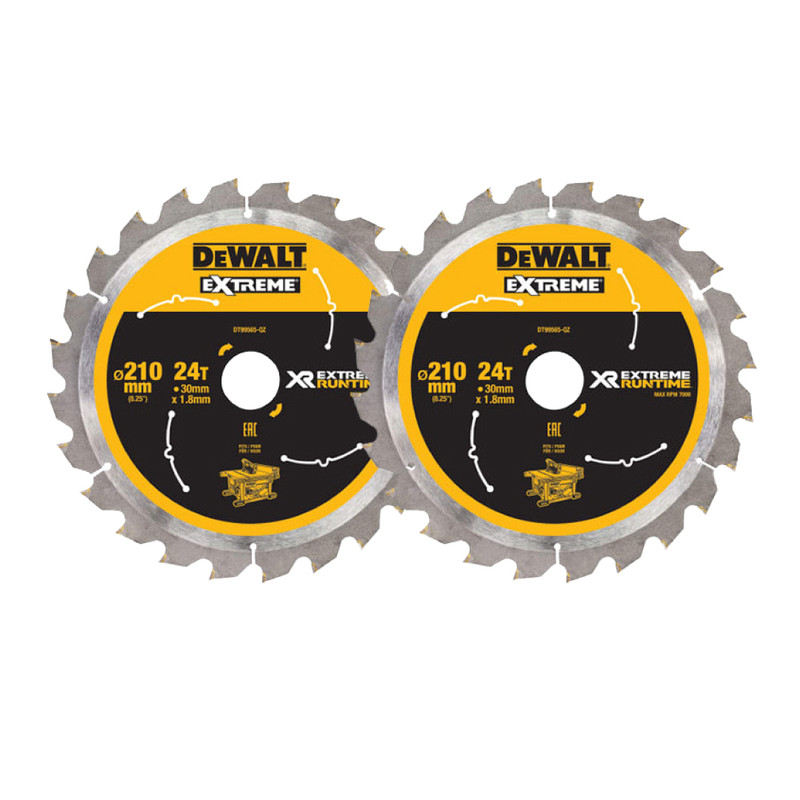 DeWalt DT99565-QZ XR Circular Saw Blade 210 x 30mm 24T (2 Pack)