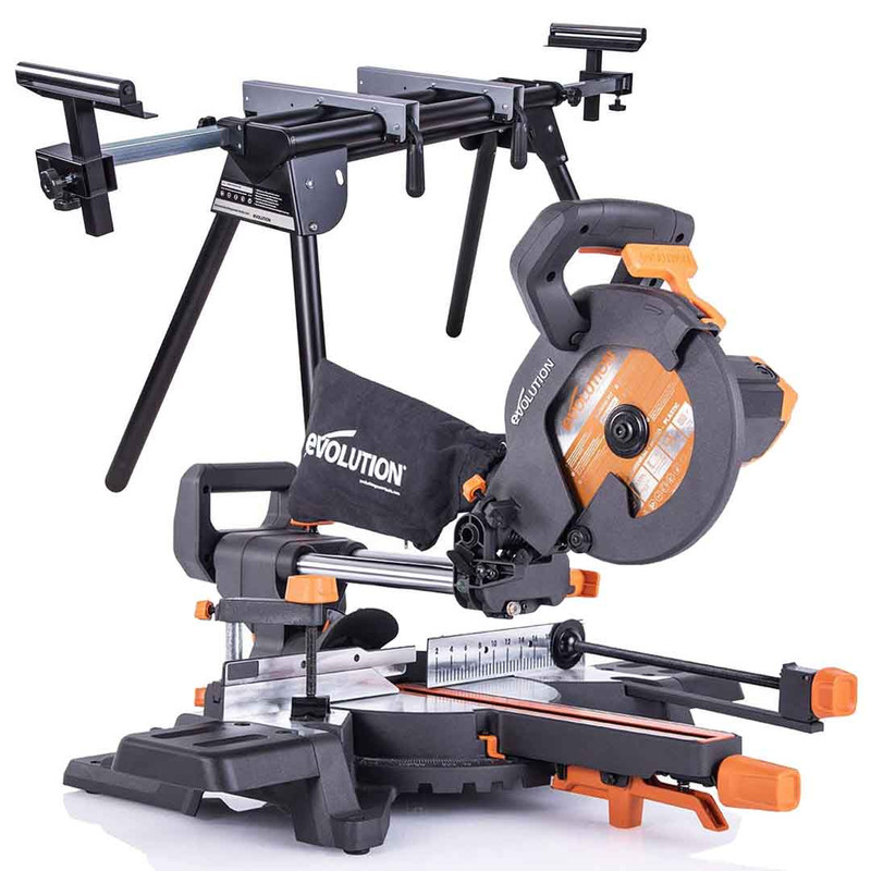 Evolution R185SMS+ 185mm Sliding Mitre Saw & Stand