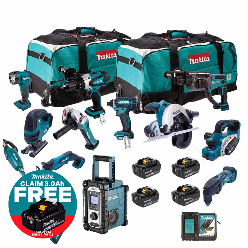 Makita 18V LXT Cordless 12 Piece Power Tool Kit with 4 x 5Ah Batteries