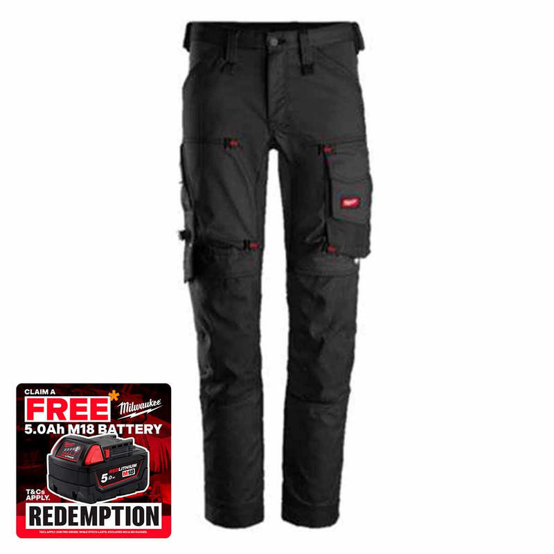 Milwaukee 4932498200 Freeflex Allround Work Trousers Black (Size 48)