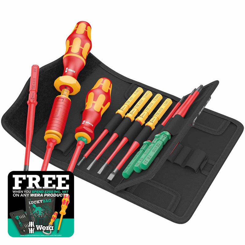 Wera 05006609001 Kraftform Kompakt VDE Extra Slim Interchangeable Torque Screwdriver Set