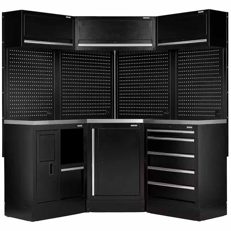 BUNKER® by Draper 31641 18 Pieces Modular Storage Corner Combo with Stainless Steel Worktop