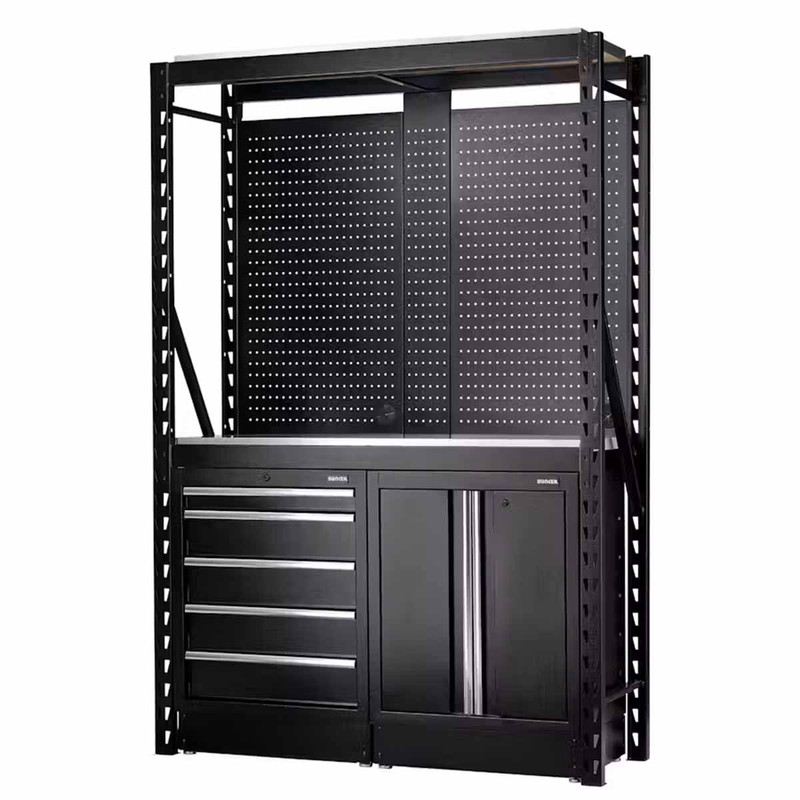 BUNKER® by Draper 27972 15 Pieces Modular Storage Combo 2 Tier Racking with Stainless Steel Shelving