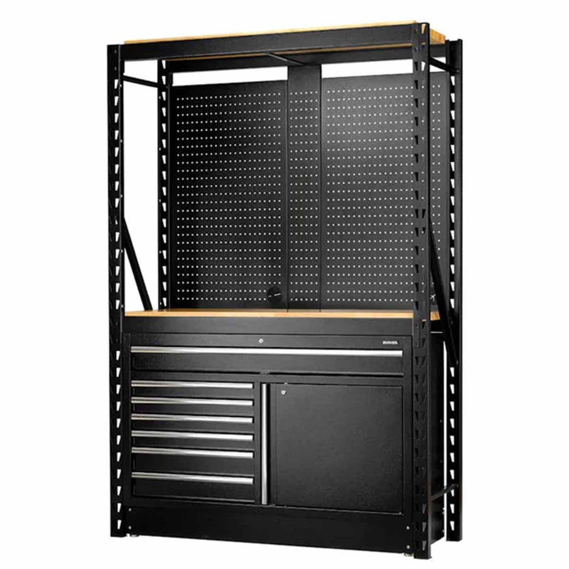 BUNKER® by Draper 28005 14 Pieces Modular Storage Combo 2 Tier Racking with Hardwood Shelving