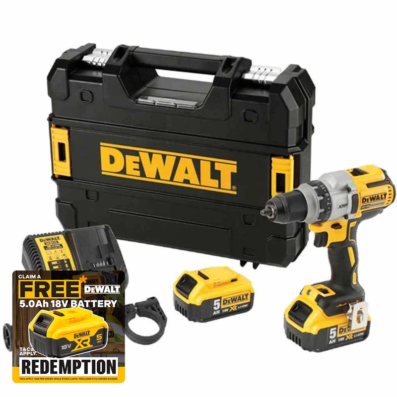 DeWalt DCD991P2-GB 18V XR Brushless Drill Driver with 2 x 5.0Ah Batteries
