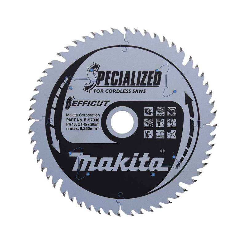 Makita B-57336 Efficut TCT Circular Saw Blade 165mm x 20mm x 56T