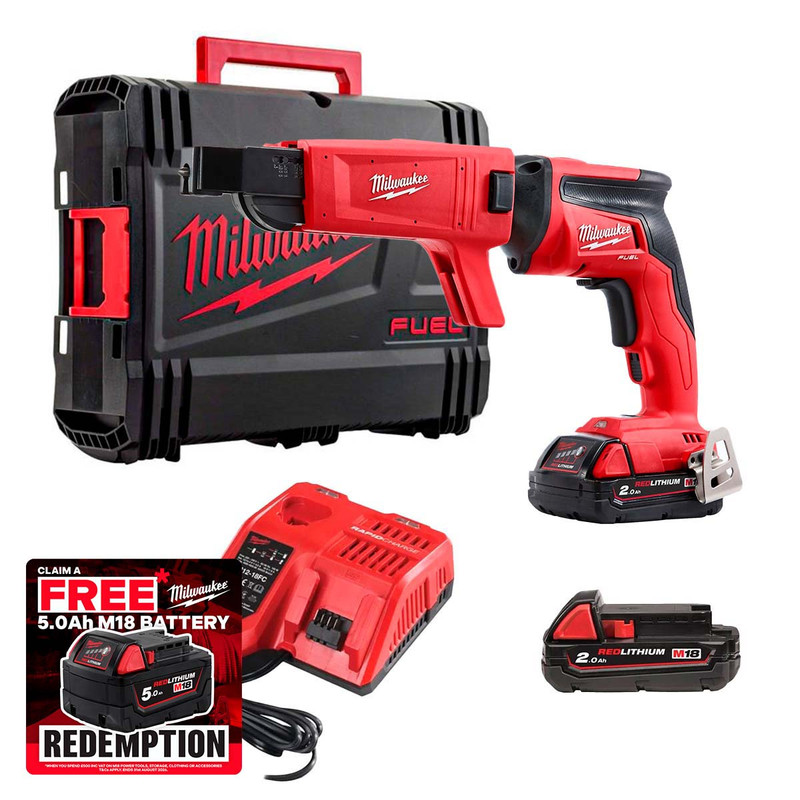 Milwaukee M18 FSGC-202X M18 FUEL™ Brushless Screw Gun with a Collated Attachment and 2 x 2.0Ah Batteries