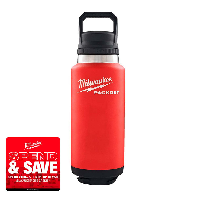 Milwaukee 4932493467 Packout Thermos Bottle with Chug Lid, Red 1065ml
