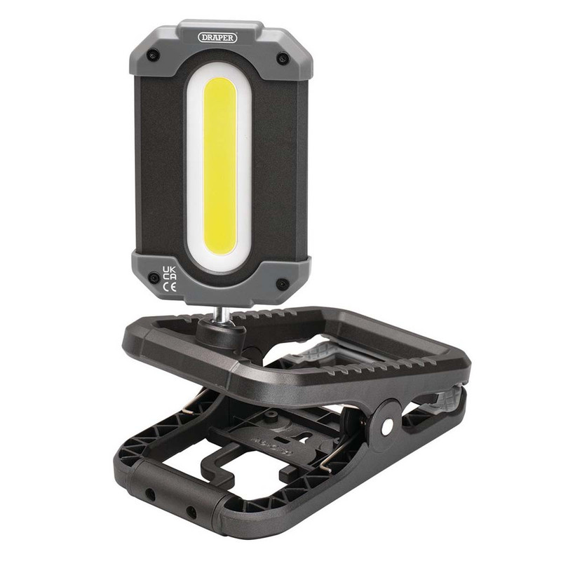 Draper 23942 COB LED Rechargeable Work Light and Powerbank with Clamp 10W 1000 Lumens