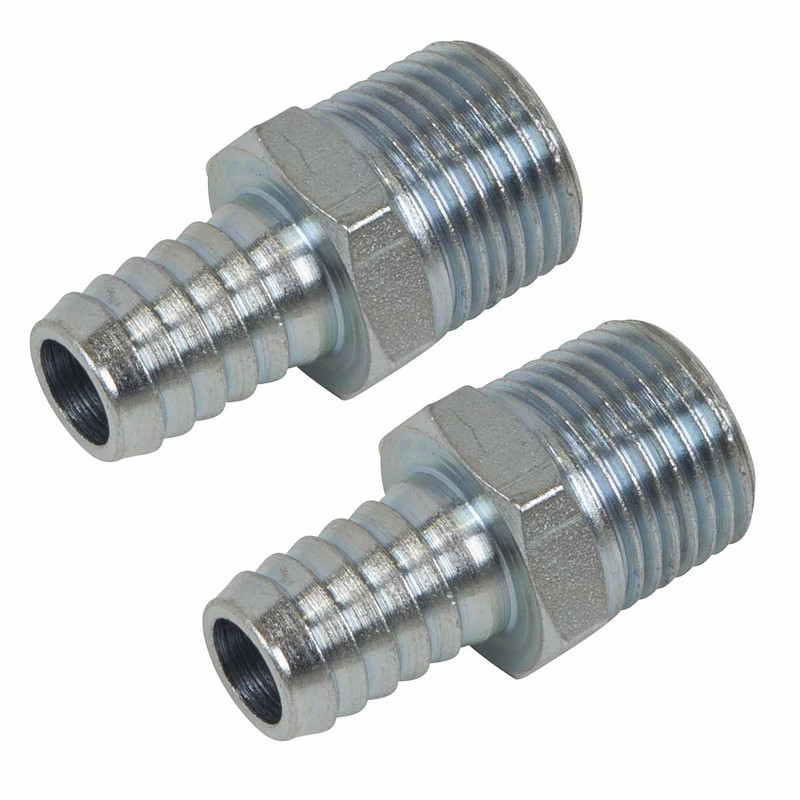 Sealey AC99 PCL Screwed Tailpiece Male 1/2"BSPT - 1/2" Hose (2 Pack)