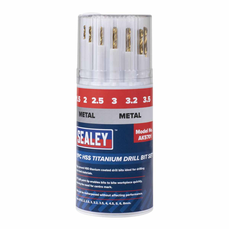Sealey AK5701 HSS Titanium Drill Bit Set (11 Pieces)