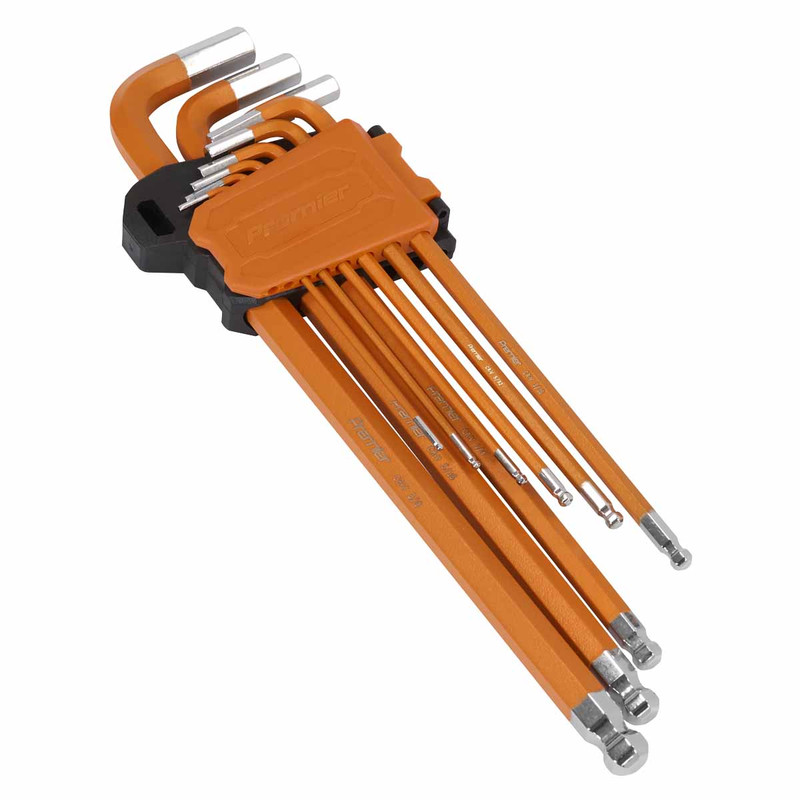 Sealey AK7175 Premier Imperial Extra-Long Ball-End Hex Key Set (9 Pieces)