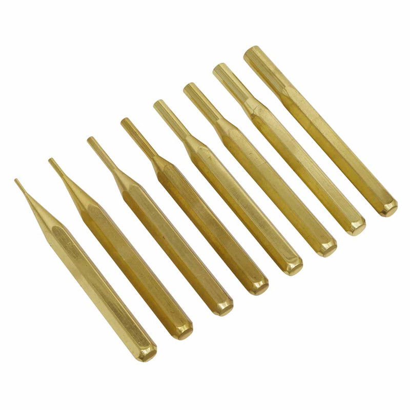 Sealey AKB08 Brass Pin Punch Set (8 Pieces)