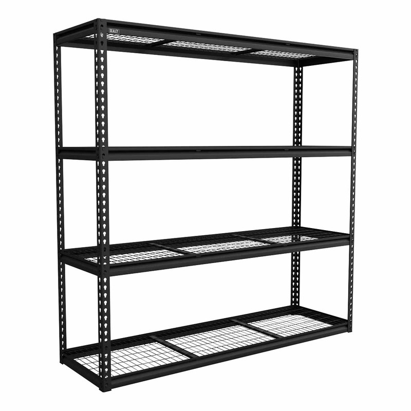 Sealey APMR1 Heavy-Duty Modular Racking Unit with 4 Mesh Shelves 300kg Capacity Per Level 1820mm
