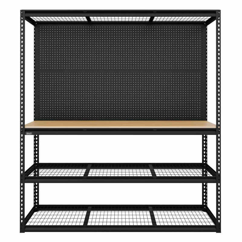 Sealey APMWB1 Heavy-Duty Modular Workbench with Racking & Pegboard 1820mm 300kg Capacity Per Level