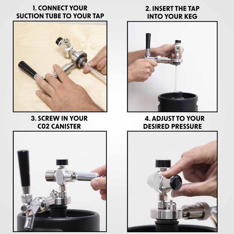 Baridi DH102 Mini Keg UK Beer Tap and CO2 Regulator