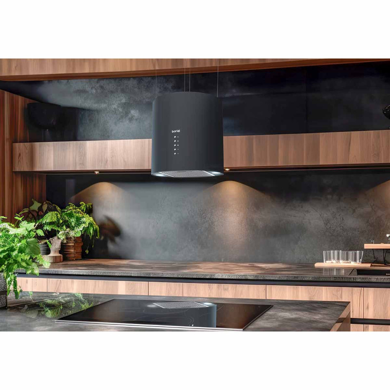 Baridi DH219 Round Island Cooker Hood 35cm - Black