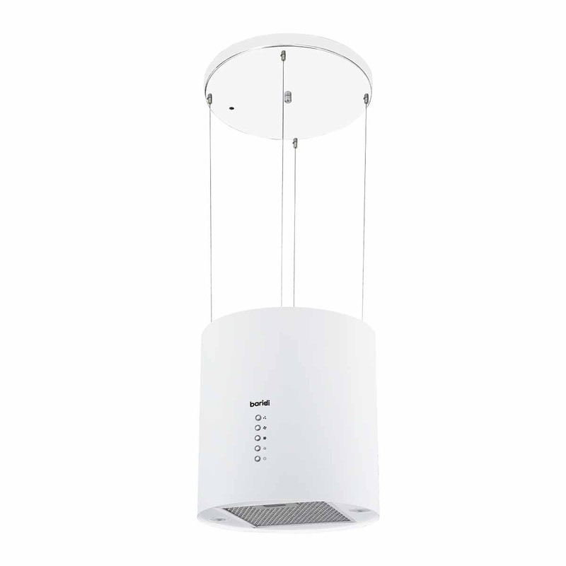 Baridi DH221 Round Island Cooker Hood 35cm - White