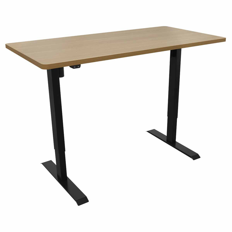 Dellonda DH242 Single Motor Ultra-Quiet Adjustable-Height Electric Sit/Stand Desk - Oak Desktop