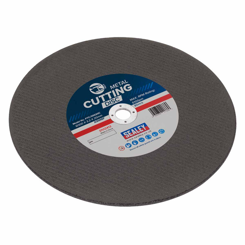 Sealey PTC/30020C 300 x 3.2mm Flat Metal Cutting Disc 20mm Bore