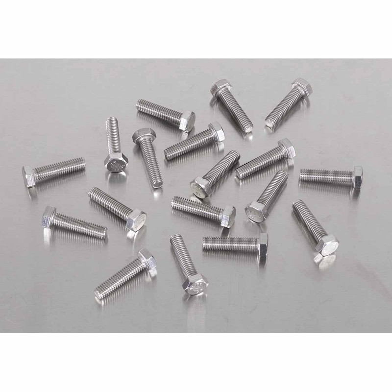 Sealey S625S Stainless Steel Set Screw M6 x 25mm 1mm Pitch, DIN 933 (50 Pack)