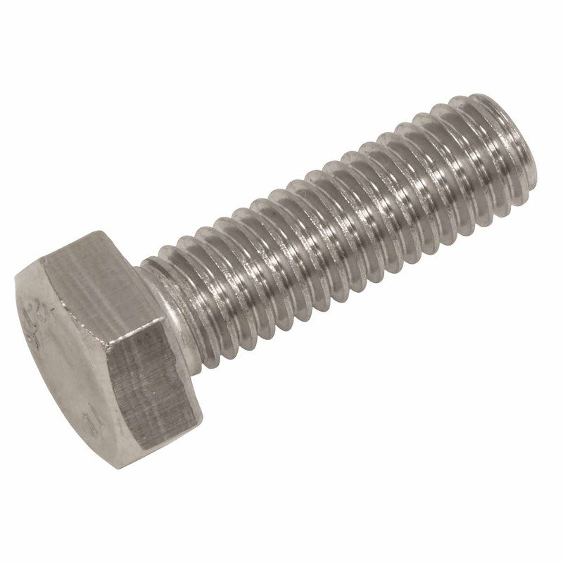 Sealey S825S Stainless Steel Hex Head Set Screw DIN 933 - M8 X 25 A2 (50 Pack)