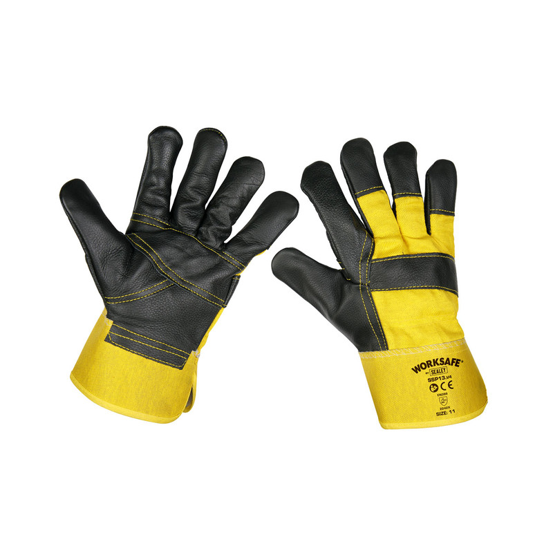 Sealey SSP13 Worksafe® Rigger's Gloves with Hide Palm (Pair)