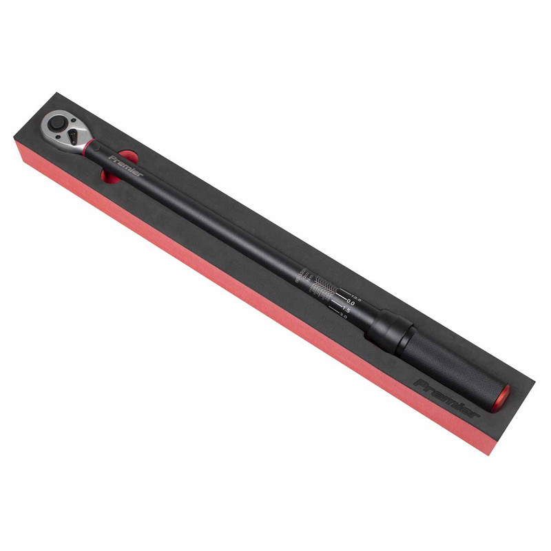 Sealey STW905B Torque Wrench Micrometer Style 1/2" Sq Drive Calibrated 60-330Nm - Premier Black