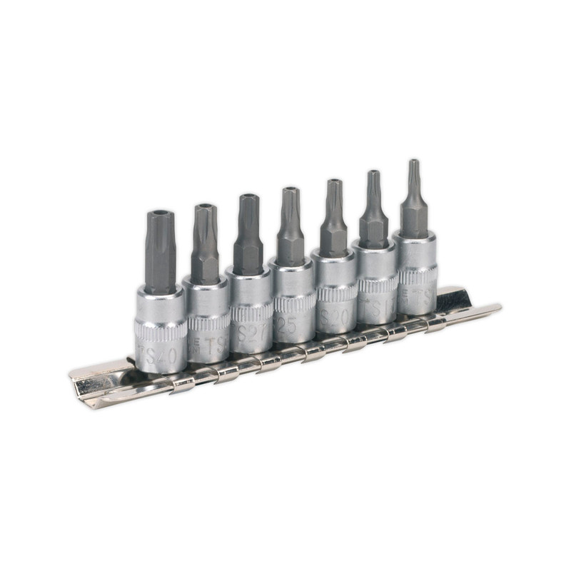 Sealey SX106 Premier TRX-TS* Security Socket Bit Set 1/4" Sq Drive (7 Pieces)
