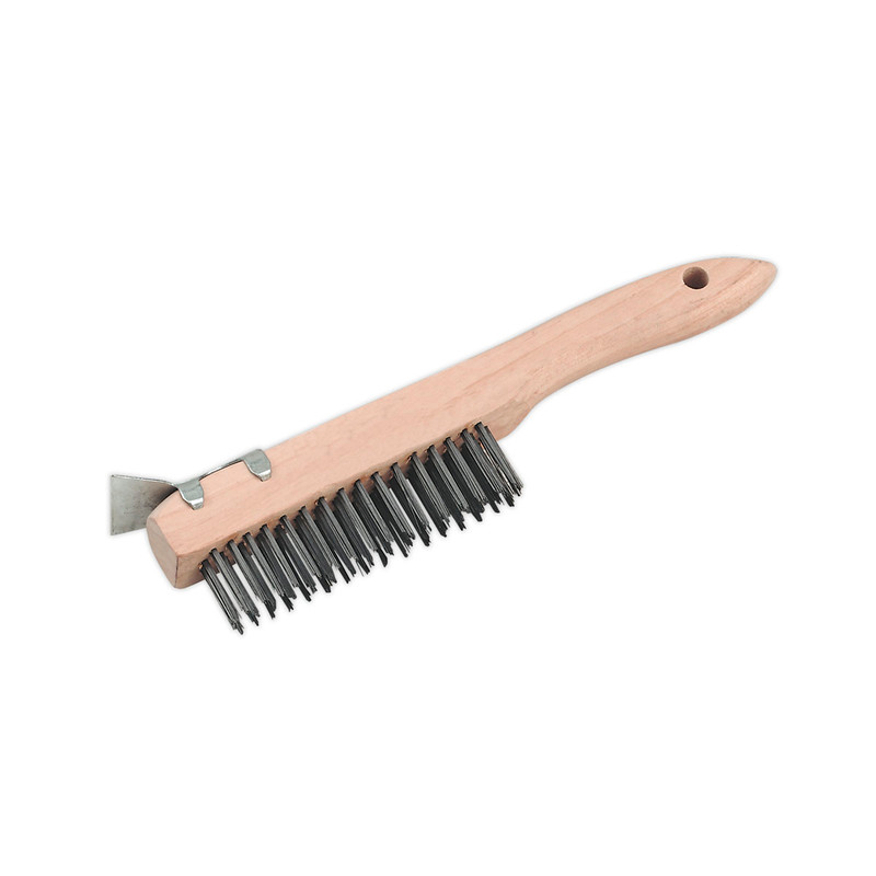 Sealey WB03 Wire Brush with Steel Fill & Scraper 260mm