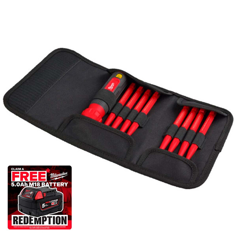 Milwaukee 4932493657 10 in 1 Multi-Bit Screwdriver Set (11 Pieces)