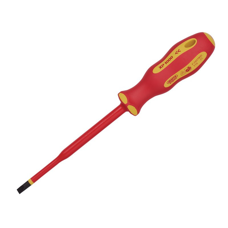 Draper 02161 XP1000® VDE Slimline Plain Slot Screwdriver, 5.5 x 125mm