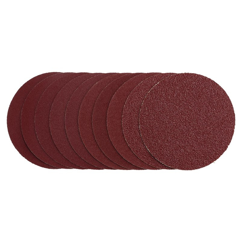 Draper 03158 Sanding Discs, 125mm, Hook & Loop, Assorted Grit - 40G, 80G, 120G, 240G (10 Pack)