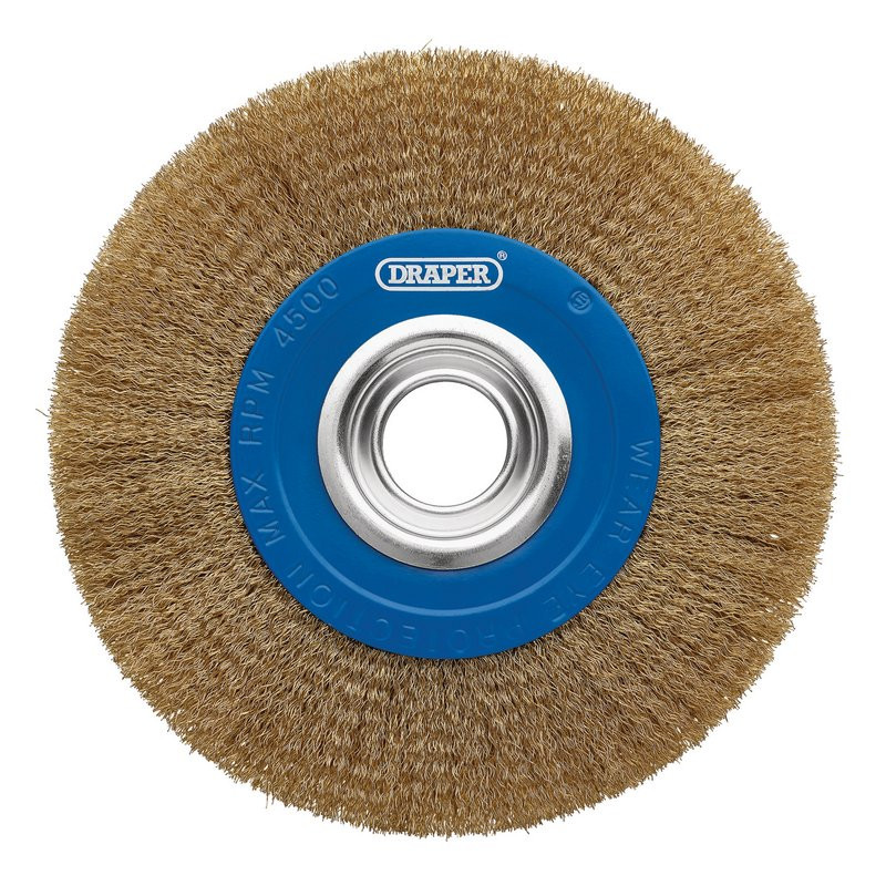 Draper 08067 Brassed Steel Bench Grinder Wire Wheel Brush, 200 x 31.75mm
