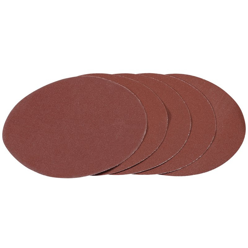 Draper 93427 Hook and Loop Aluminium Oxide Sanding Discs, 180mm, 120 Grit (5 Pack)