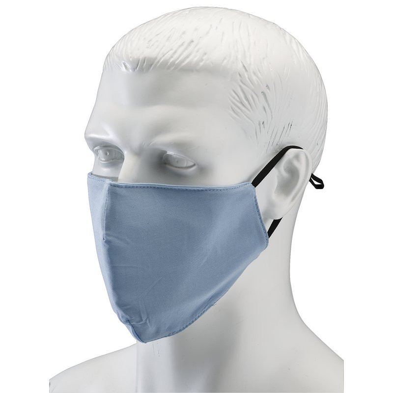 Draper 94702 Light Fabric Reusable Face Masks, Blue (2 Pack)