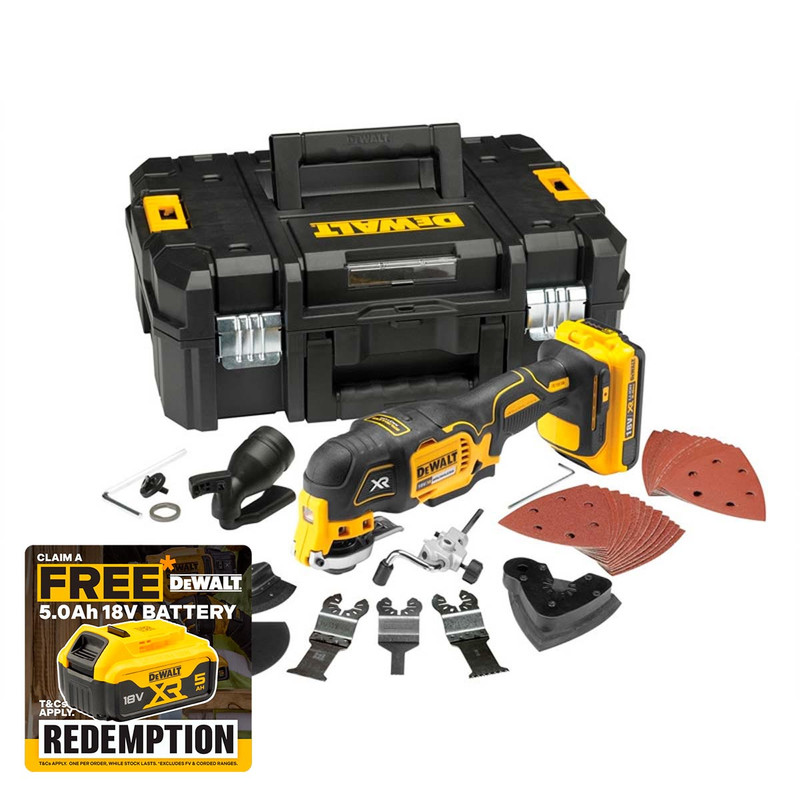 DeWalt DCS355D2 XR 18V Brushless Oscillating Multi Tool with 2x 2.0Ah Battery