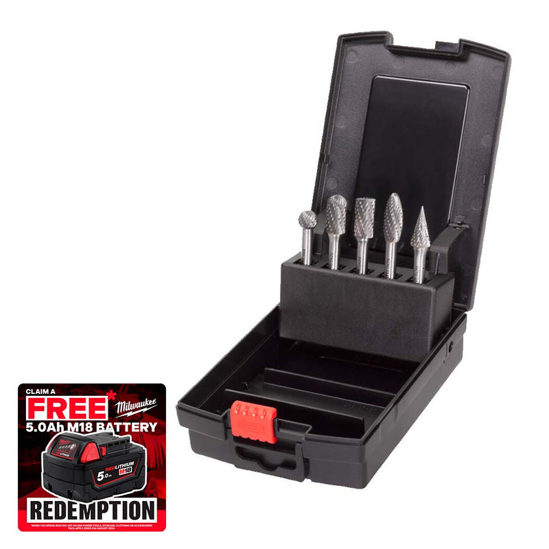 Milwaukee 4932493577 6mm x 10mm Tungsten Carbide Burr Set