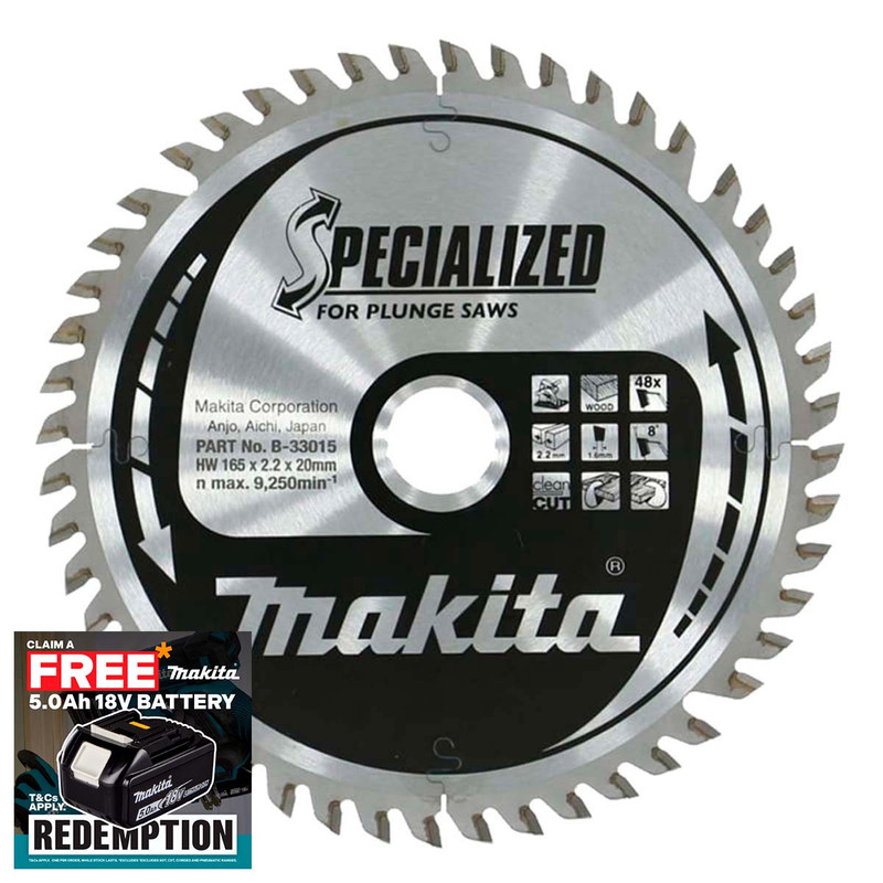 Makita B-33015 TCT Circular Saw Blade 165 x 20 mm 48T