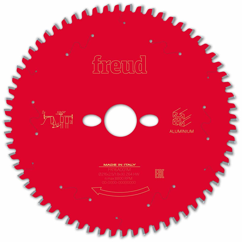 Freud F03FS09821 Aluminium Circular Saw Blade 216mm x 30mm 64T