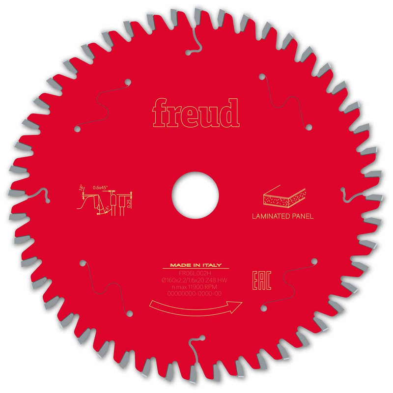 Freud F03FS09799 Laminated Panel Circular Saw Blade 160mm x 20mm 48T