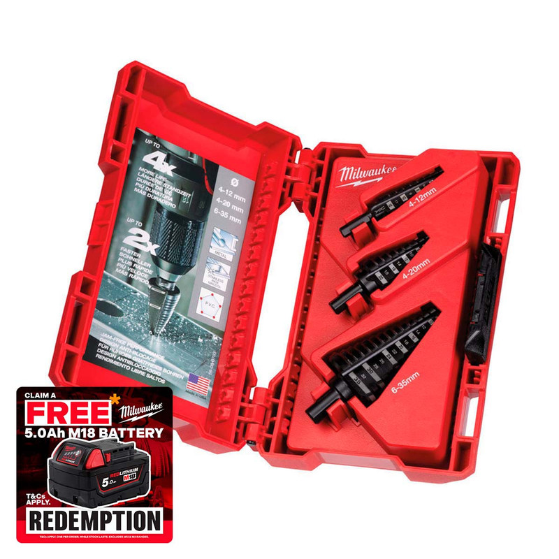 Milwaukee 4932478300 Step Drill set (3 Pcs)