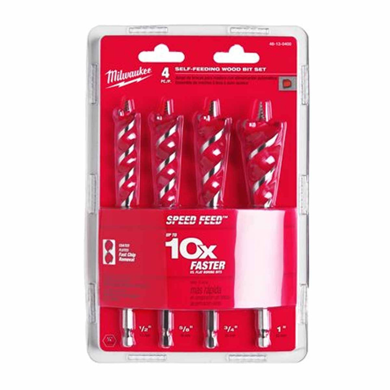Milwaukee 4932479477 Speed Feed™ Wood Drill Set (4 Pieces)