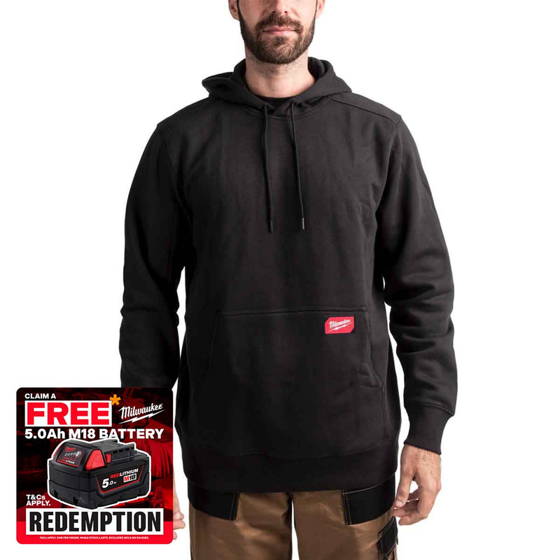 Milwaukee 4932493120 Midweight Hoodie, Black (Size 2XL)