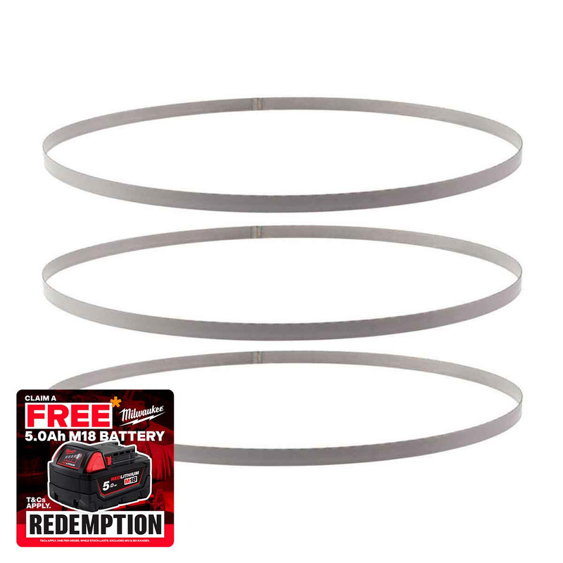 Milwaukee 48390531 Bandsaw Blades 1139.83mm x 12.7mm x 0.51 mm 25 TPI (3 Pack)