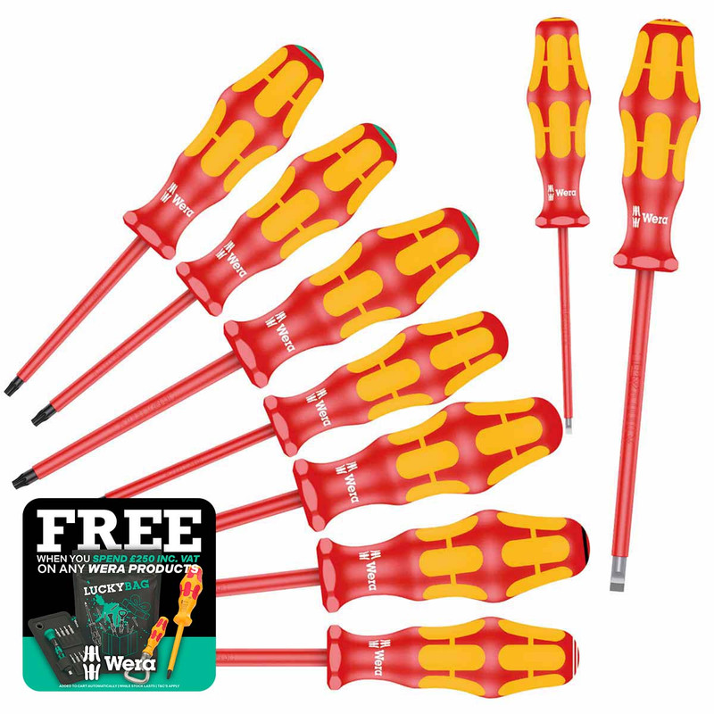 Wera 05133355001 160I/162I/167I/9 Vde Screwdriver Set Sl/Ph/Tx Kraftform Plus (9 Pieces)