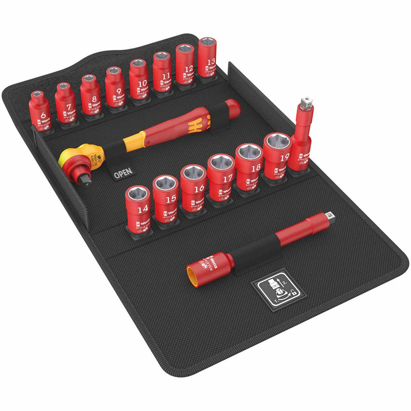  Wera 05004970001 8100Sb Vde 1 Socket Set 3/8" Drive Metric Zyklop