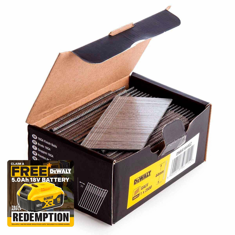 DeWalt DNBA1650GZ 16G 50mm Angled Galvanised 2nd Fix Nails